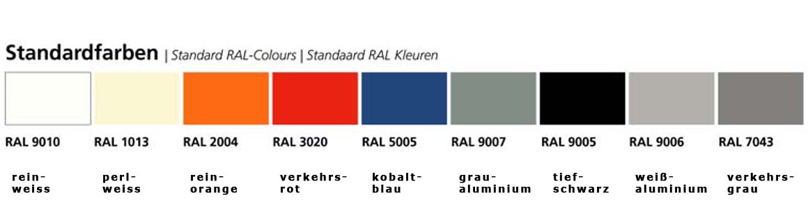Pflanzgefäße in Standard RAL-Farben